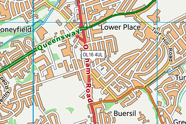 OL16 4UL map - OS VectorMap District (Ordnance Survey)