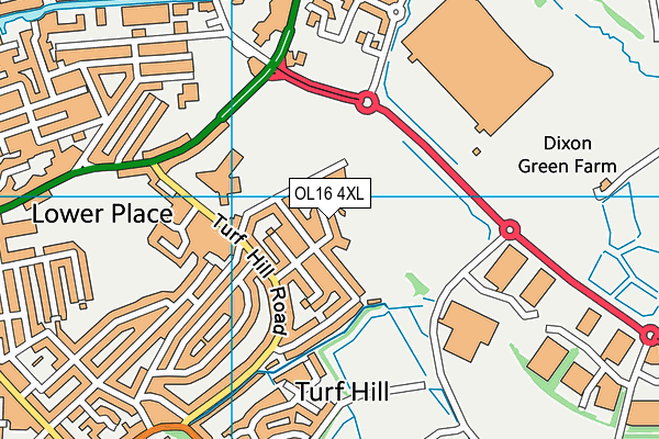 OL16 4XL map - OS VectorMap District (Ordnance Survey)