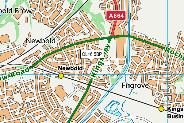 OL16 5BP map - OS VectorMap District (Ordnance Survey)