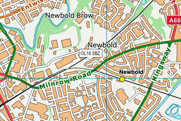 OL16 5BZ map - OS VectorMap District (Ordnance Survey)