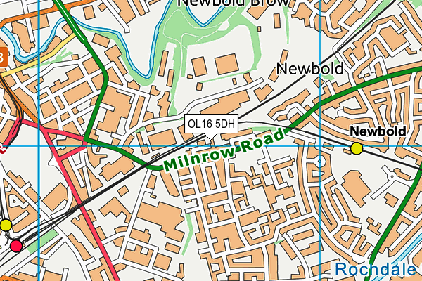 OL16 5DH map - OS VectorMap District (Ordnance Survey)