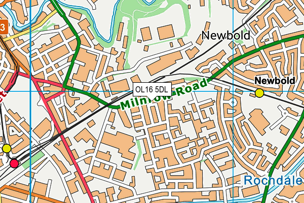 OL16 5DL map - OS VectorMap District (Ordnance Survey)