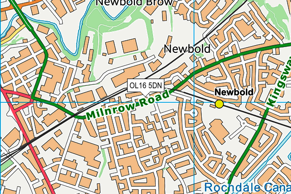 OL16 5DN map - OS VectorMap District (Ordnance Survey)