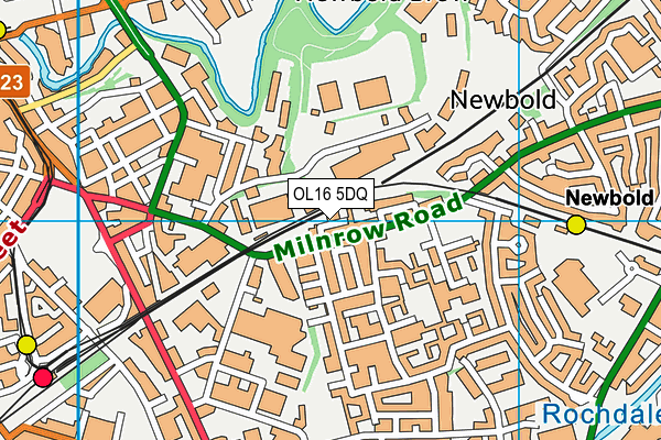OL16 5DQ map - OS VectorMap District (Ordnance Survey)