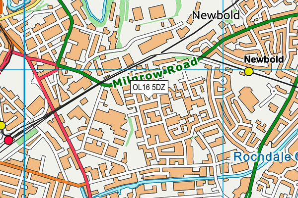 OL16 5DZ map - OS VectorMap District (Ordnance Survey)