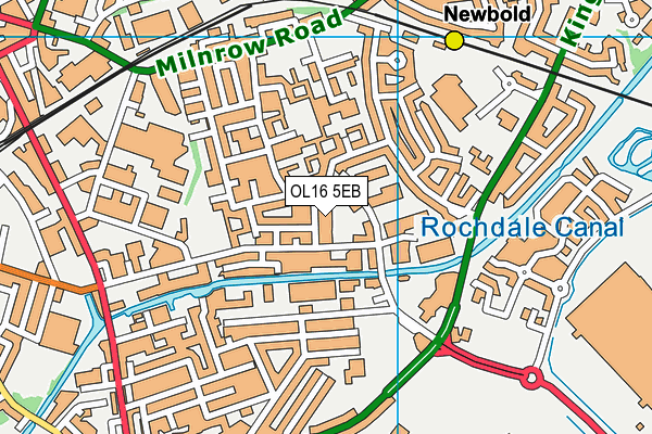 OL16 5EB map - OS VectorMap District (Ordnance Survey)