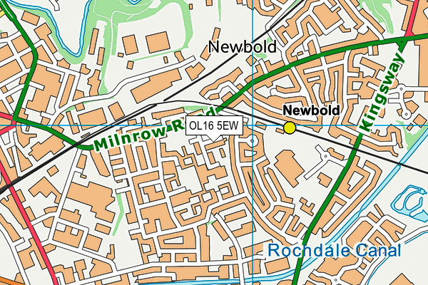 OL16 5EW map - OS VectorMap District (Ordnance Survey)