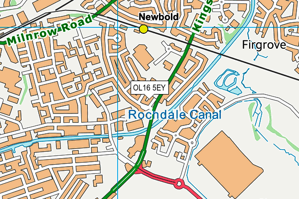 OL16 5EY map - OS VectorMap District (Ordnance Survey)