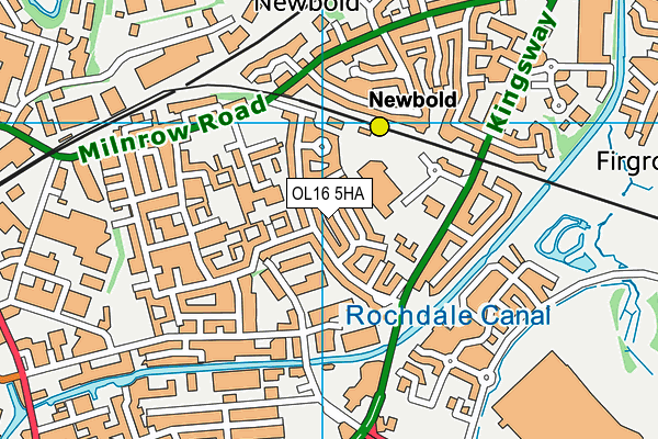 OL16 5HA map - OS VectorMap District (Ordnance Survey)