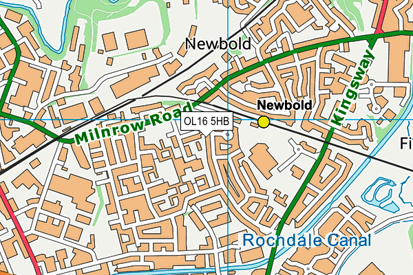 OL16 5HB map - OS VectorMap District (Ordnance Survey)