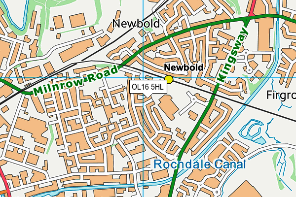 OL16 5HL map - OS VectorMap District (Ordnance Survey)