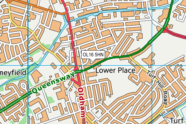 OL16 5HN map - OS VectorMap District (Ordnance Survey)