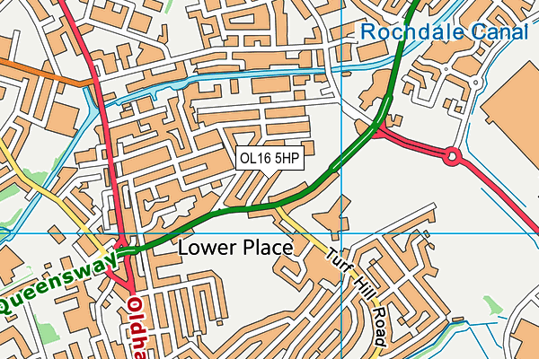 OL16 5HP map - OS VectorMap District (Ordnance Survey)