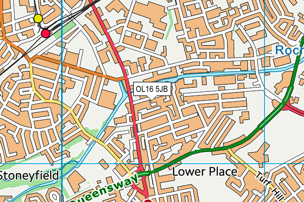 OL16 5JB map - OS VectorMap District (Ordnance Survey)