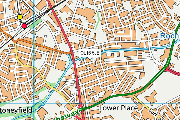 OL16 5JE map - OS VectorMap District (Ordnance Survey)