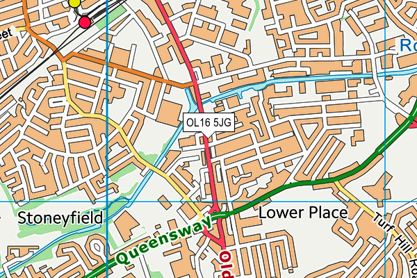 OL16 5JG map - OS VectorMap District (Ordnance Survey)