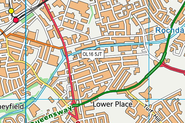 OL16 5JT map - OS VectorMap District (Ordnance Survey)