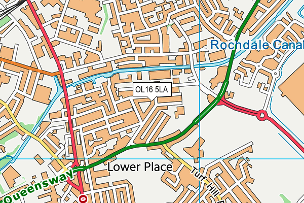 OL16 5LA map - OS VectorMap District (Ordnance Survey)