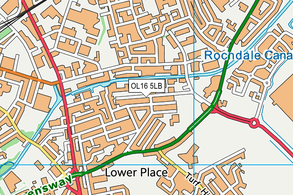 OL16 5LB map - OS VectorMap District (Ordnance Survey)