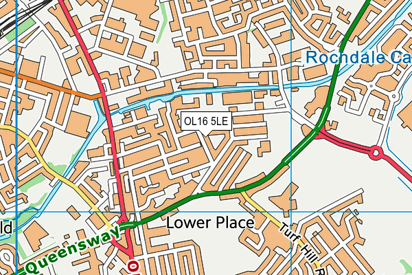 OL16 5LE map - OS VectorMap District (Ordnance Survey)