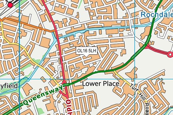 OL16 5LH map - OS VectorMap District (Ordnance Survey)