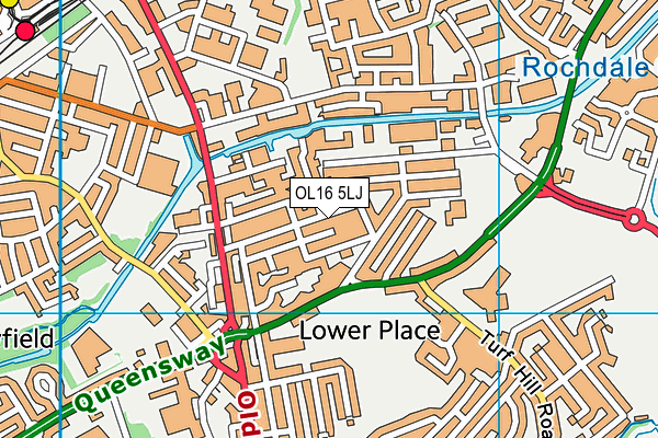 OL16 5LJ map - OS VectorMap District (Ordnance Survey)