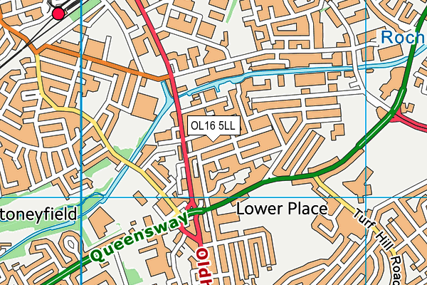 OL16 5LL map - OS VectorMap District (Ordnance Survey)