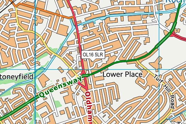 OL16 5LR map - OS VectorMap District (Ordnance Survey)