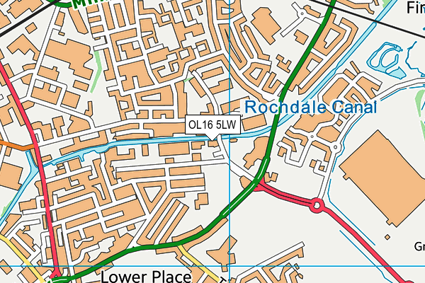 OL16 5LW map - OS VectorMap District (Ordnance Survey)