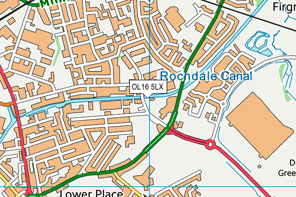 OL16 5LX map - OS VectorMap District (Ordnance Survey)