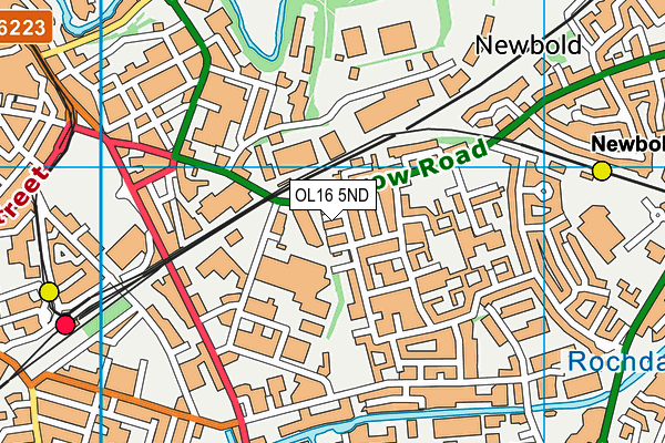 OL16 5ND map - OS VectorMap District (Ordnance Survey)