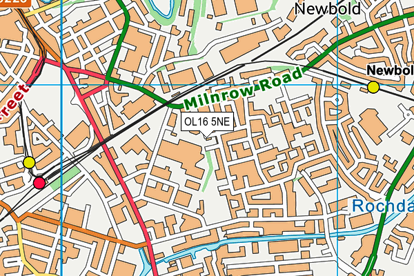 OL16 5NE map - OS VectorMap District (Ordnance Survey)