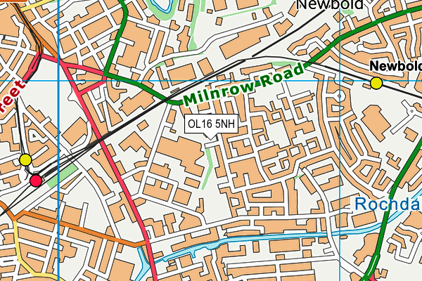 OL16 5NH map - OS VectorMap District (Ordnance Survey)