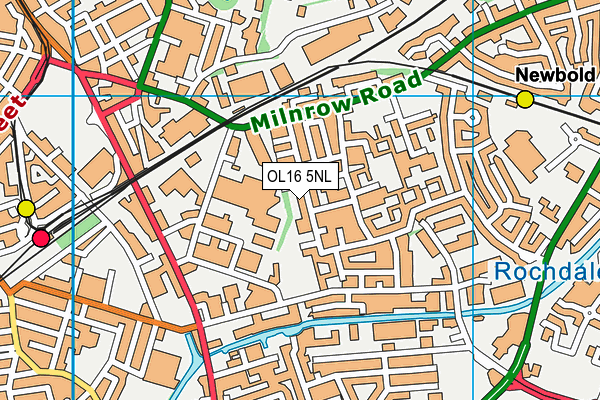 OL16 5NL map - OS VectorMap District (Ordnance Survey)