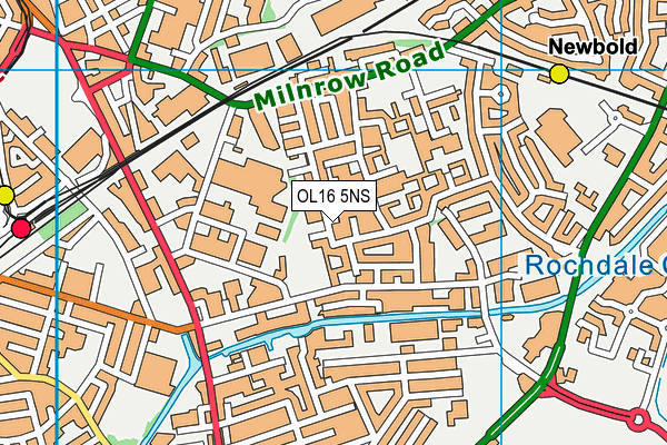 OL16 5NS map - OS VectorMap District (Ordnance Survey)