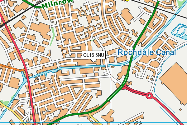 OL16 5NU map - OS VectorMap District (Ordnance Survey)