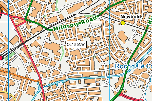 OL16 5NW map - OS VectorMap District (Ordnance Survey)