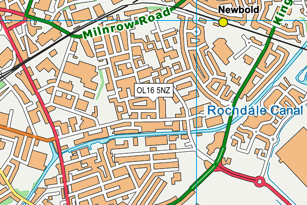OL16 5NZ map - OS VectorMap District (Ordnance Survey)