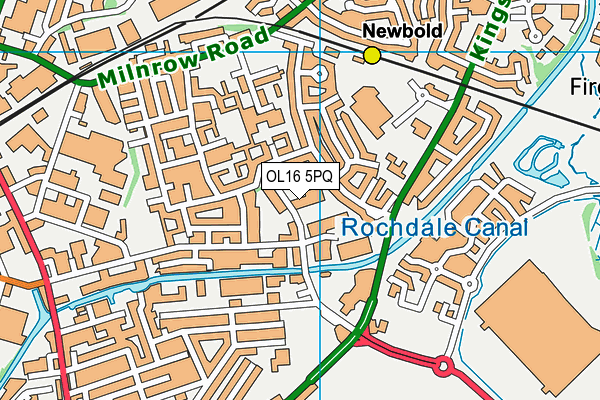 OL16 5PQ map - OS VectorMap District (Ordnance Survey)