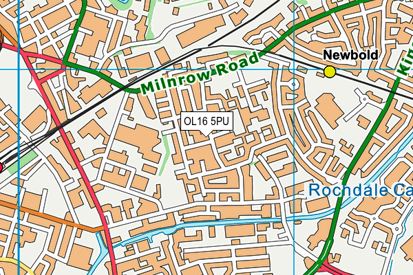 OL16 5PU map - OS VectorMap District (Ordnance Survey)