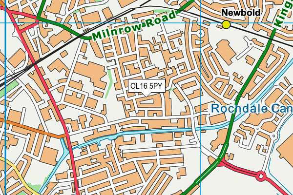 OL16 5PY map - OS VectorMap District (Ordnance Survey)