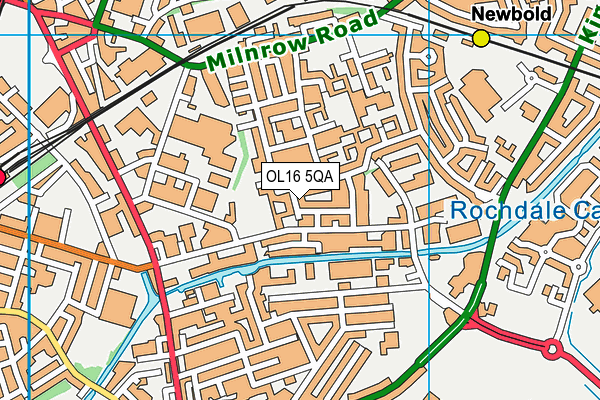 OL16 5QA map - OS VectorMap District (Ordnance Survey)