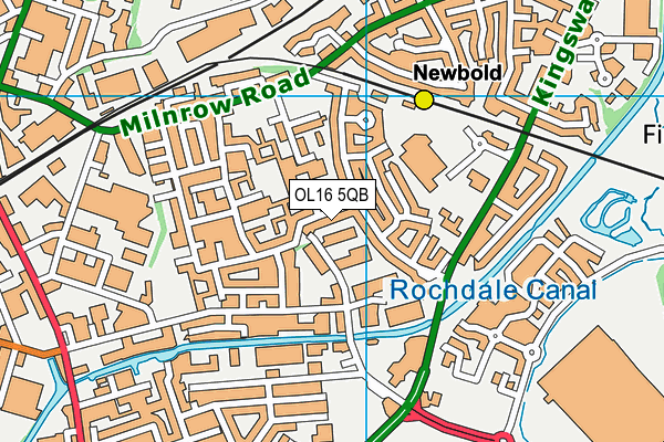 OL16 5QB map - OS VectorMap District (Ordnance Survey)