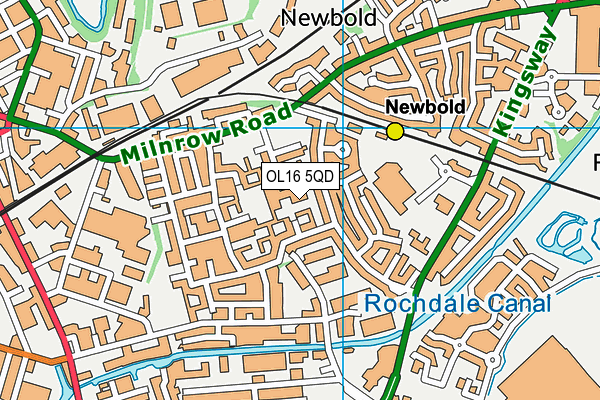 OL16 5QD map - OS VectorMap District (Ordnance Survey)