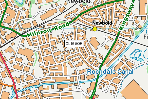 OL16 5QE map - OS VectorMap District (Ordnance Survey)