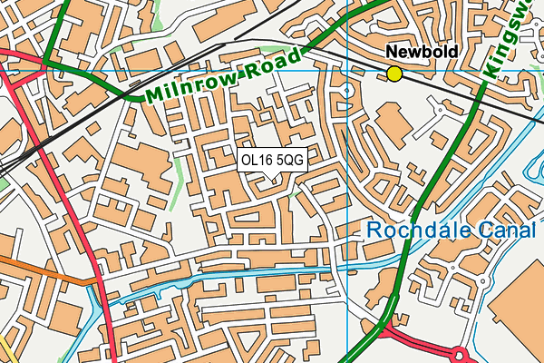 OL16 5QG map - OS VectorMap District (Ordnance Survey)