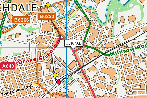 OL16 5QJ map - OS VectorMap District (Ordnance Survey)