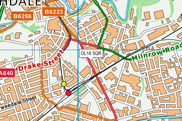 OL16 5QR map - OS VectorMap District (Ordnance Survey)