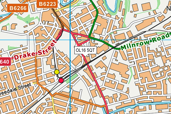 OL16 5QT map - OS VectorMap District (Ordnance Survey)