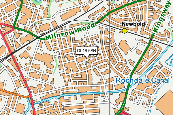 OL16 5SN map - OS VectorMap District (Ordnance Survey)